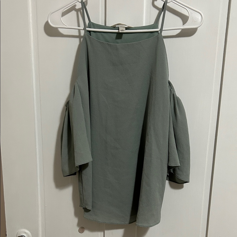Krazy Kat Sage Off-Shoulder Blouse